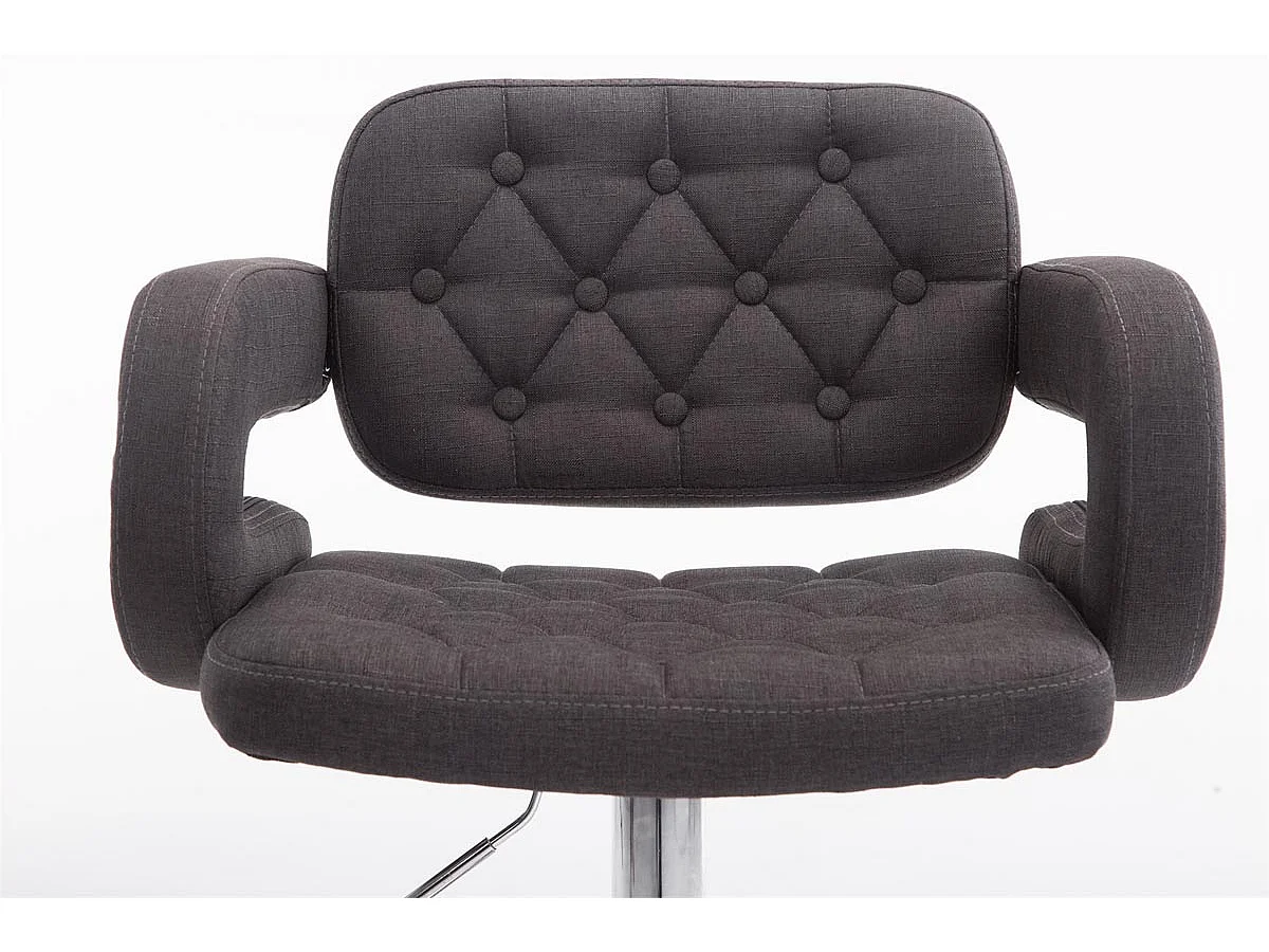 Tabouret de bar - Tissu & Métal - Gris foncé - Dublin