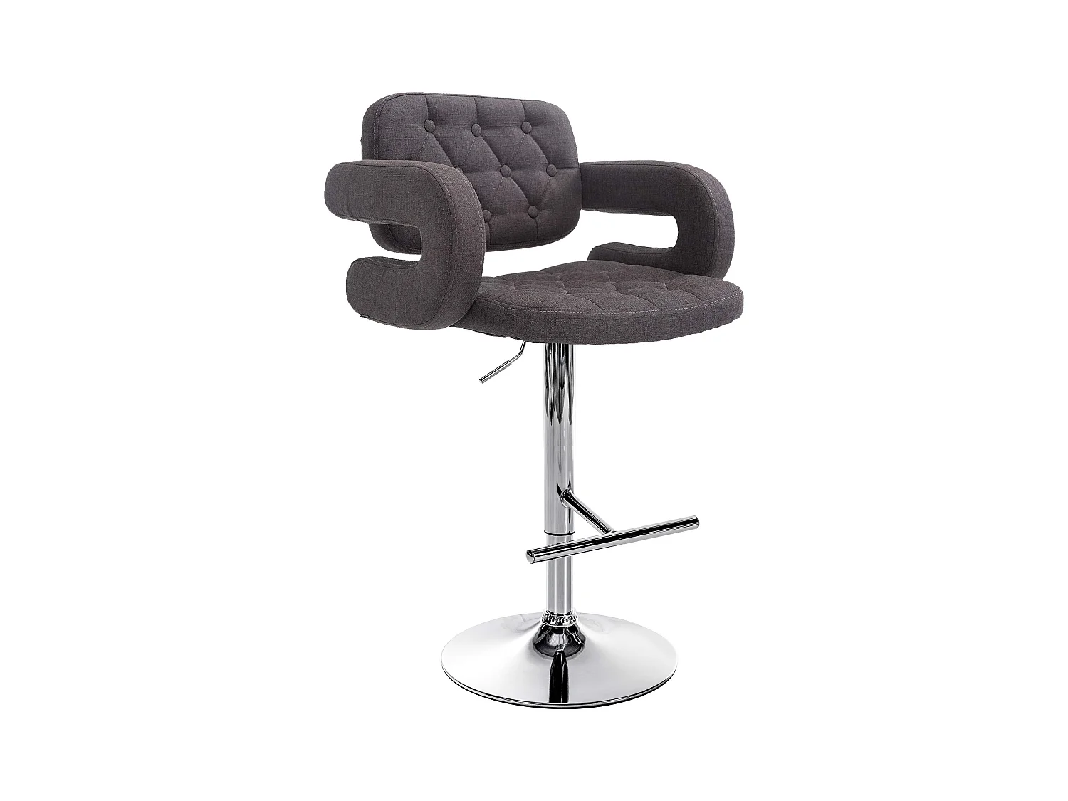 Tabouret de bar - Tissu & Métal - Gris foncé - Dublin