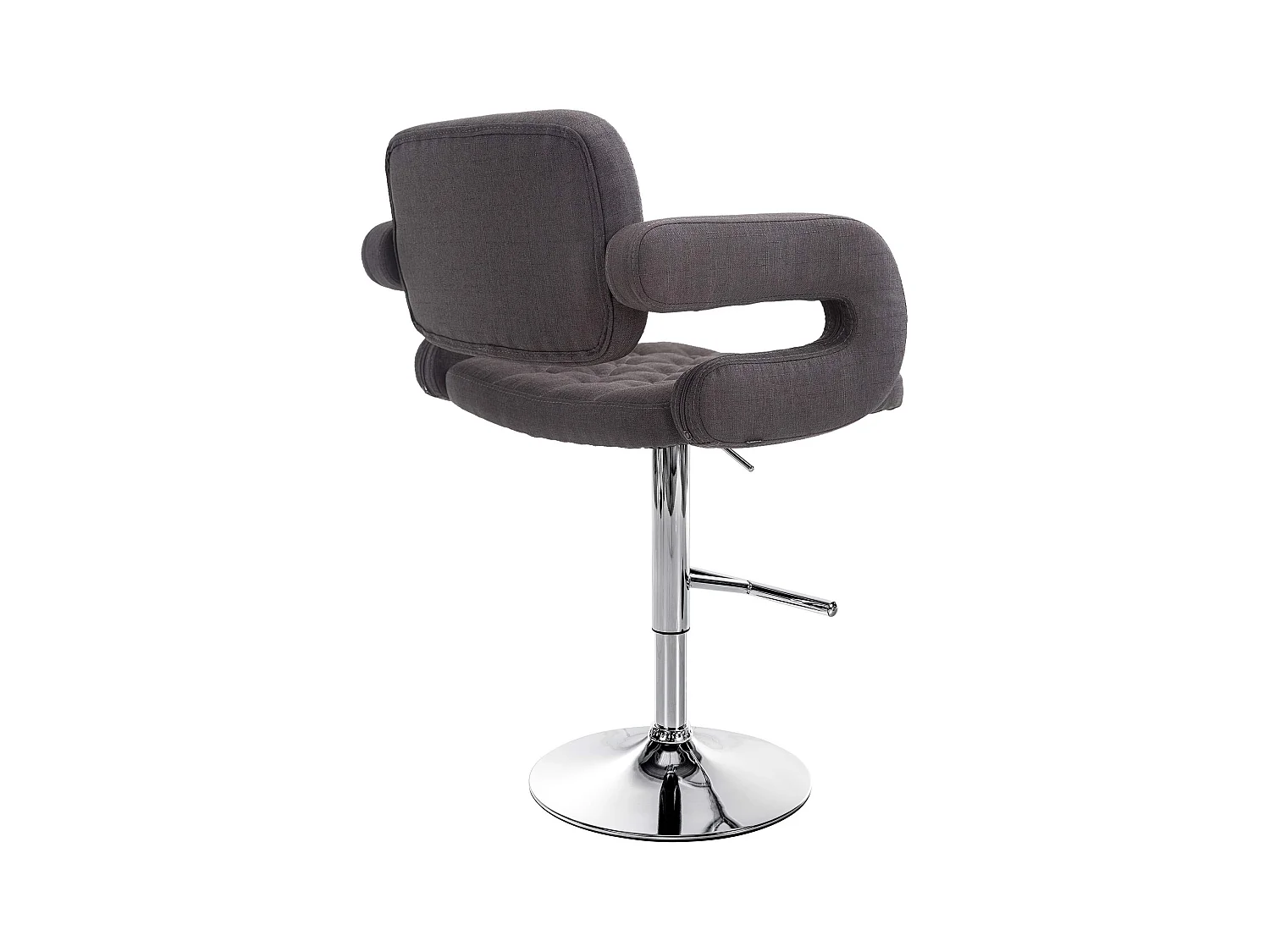 Tabouret de bar - Tissu & Métal - Gris foncé - Dublin