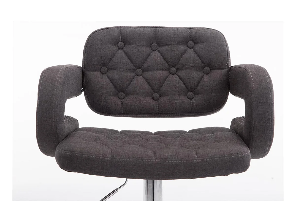 Tabouret de bar - Tissu & Métal - Gris foncé - Dublin