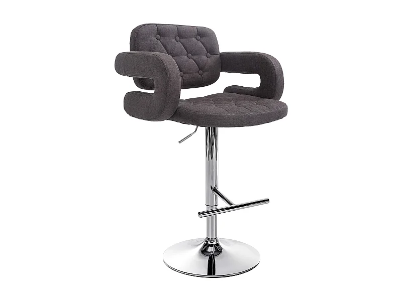 Tabouret de bar - Tissu & Métal - Gris foncé - Dublin