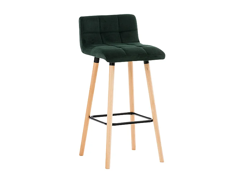 Tabouret de bar - Velours - Vert - Lincoln