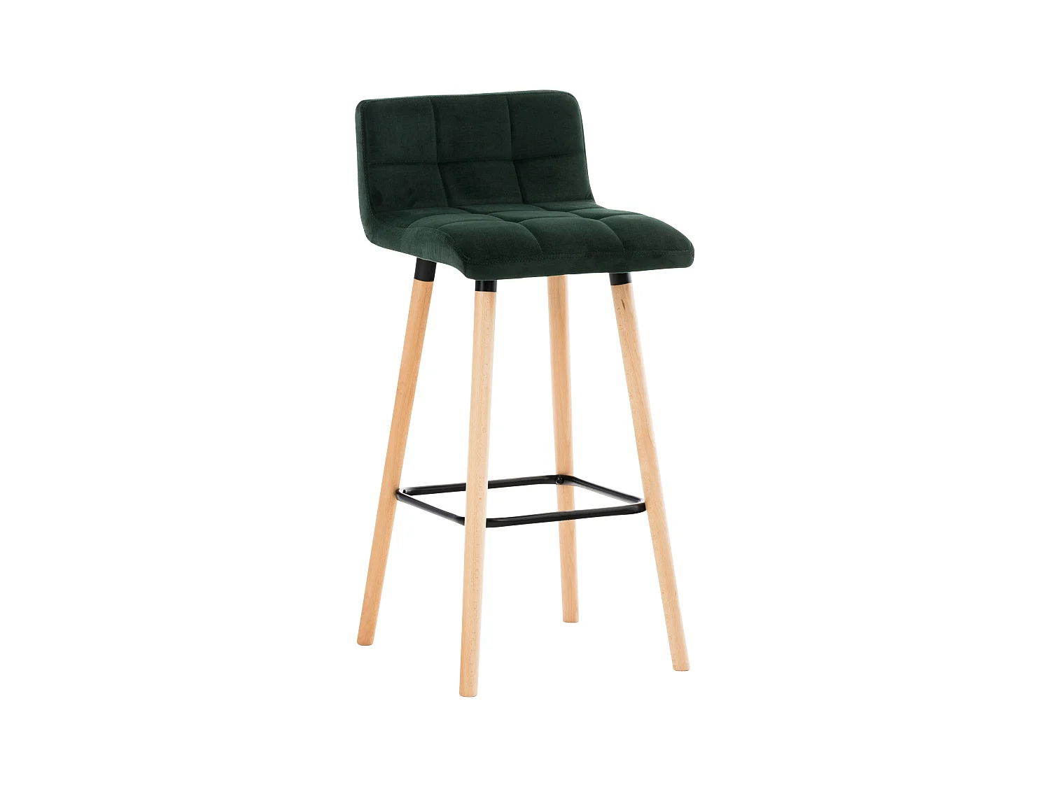 Tabouret de bar - Velours - Vert - Lincoln