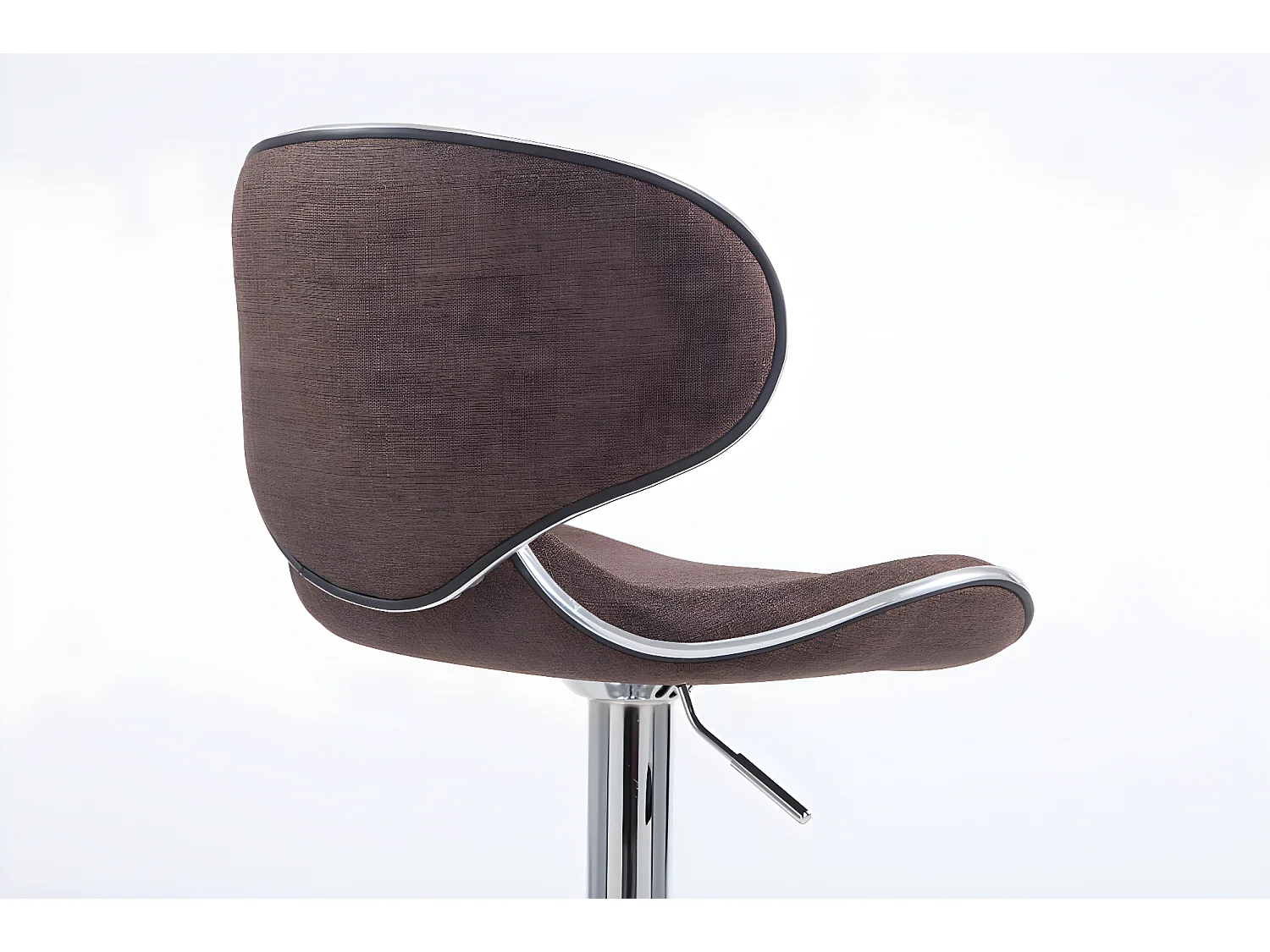 2er Set Barhocker - Stoff & Metall in Chromoptik - braun - Las Vegas V2