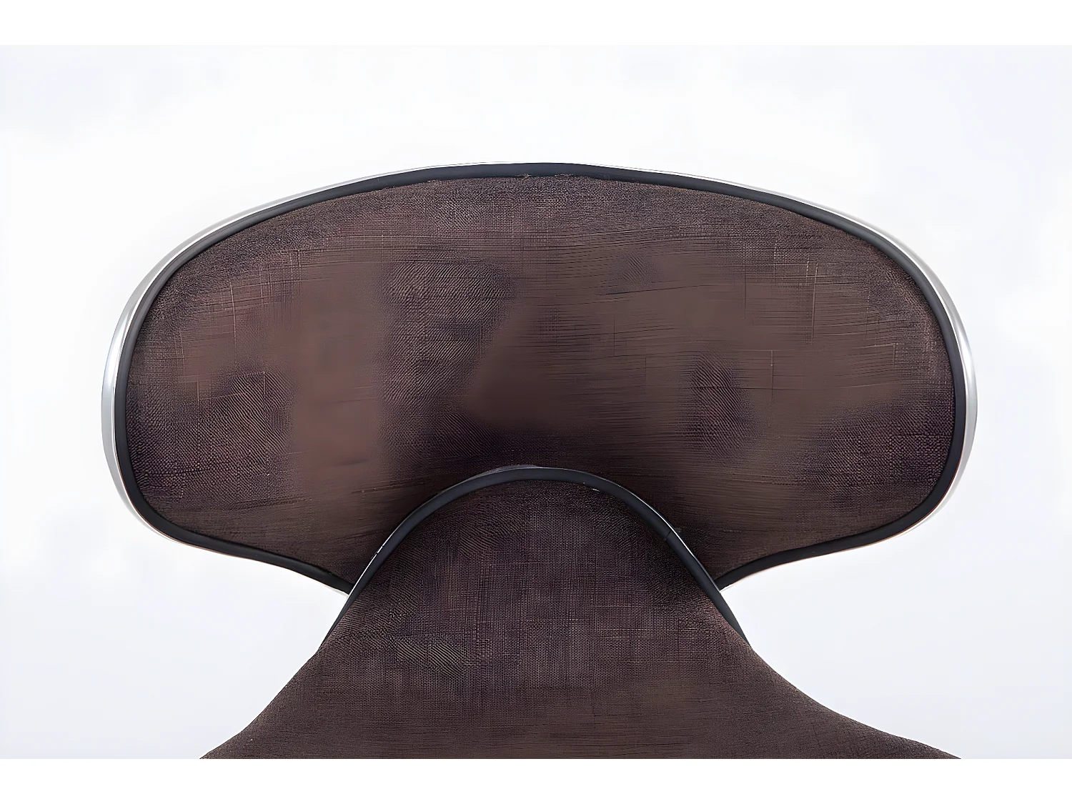 Lot de 2 Tabourets de bar - Tissu & Métal chromé - Marron - Las Vegas V2