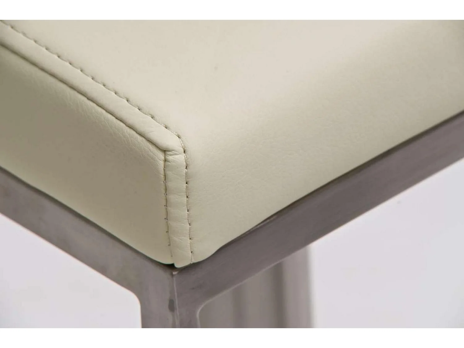 Tabouret de bar - Similicuir & Acier inoxydable - Crème - Panama