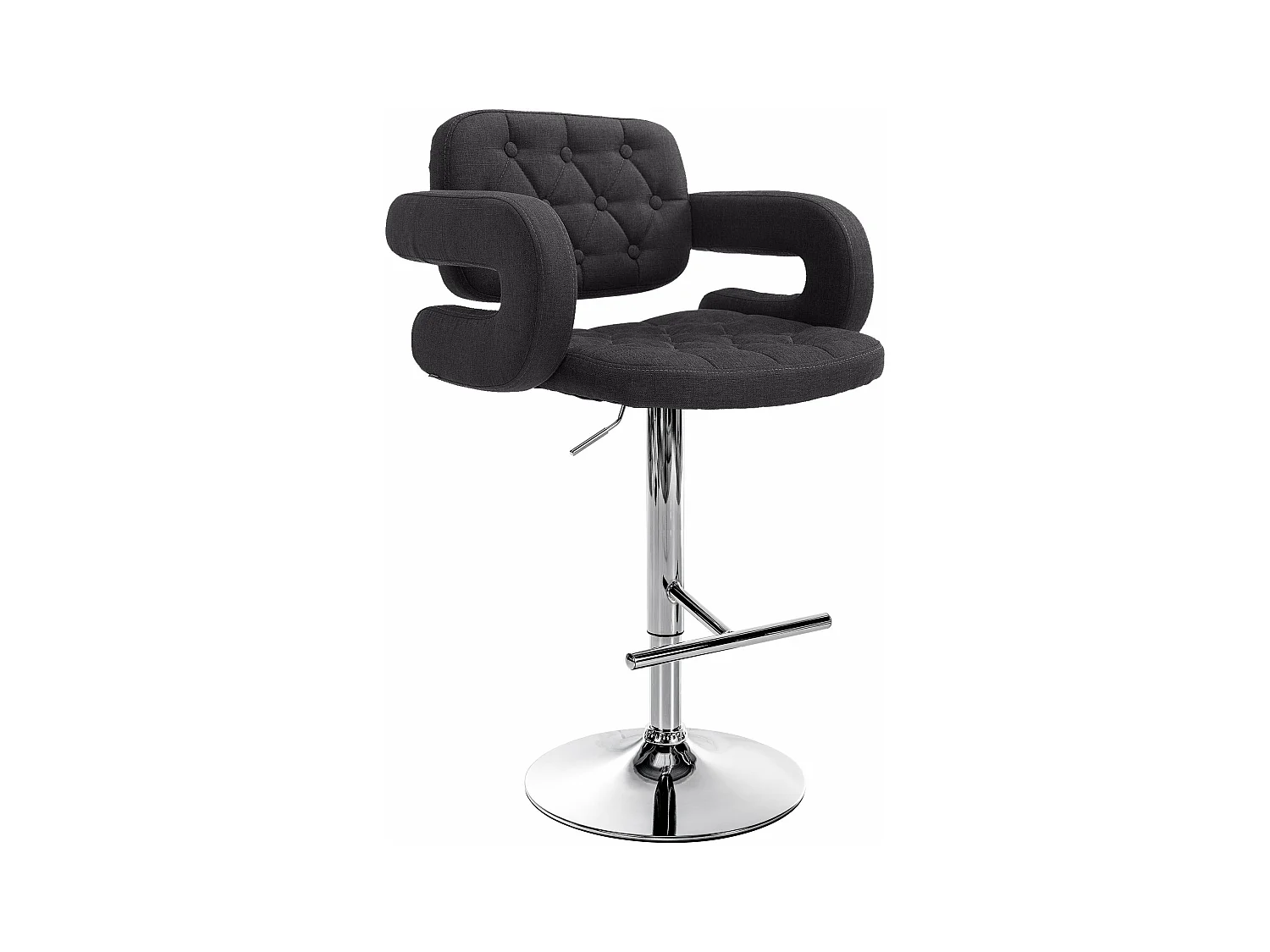 Tabouret de bar - Tissu & Métal - Noir - Dublin