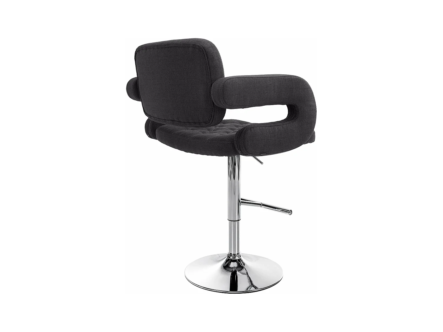 Tabouret de bar - Tissu & Métal - Noir - Dublin