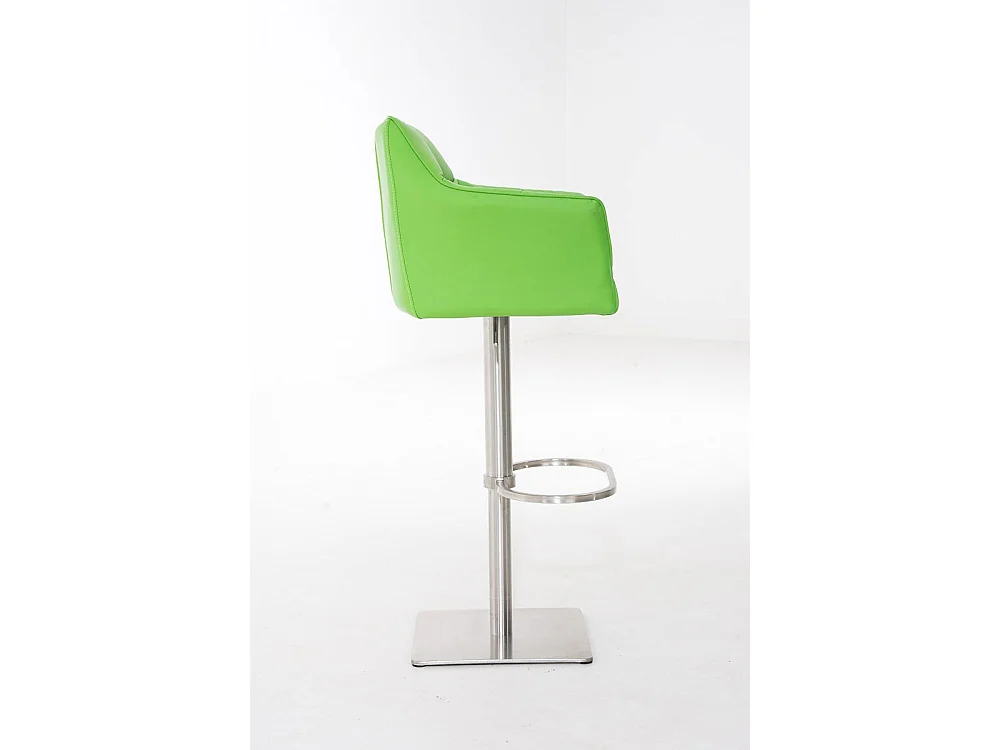 Tabouret de bar - Similicuir & Acier inoxydable - Vert - Damaso