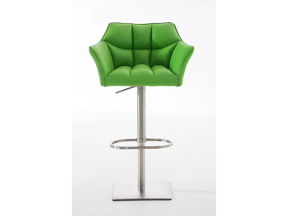 Tabouret de bar - Similicuir & Acier inoxydable - Vert - Damaso