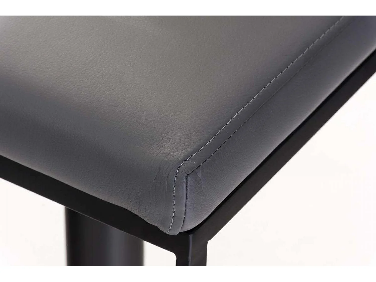 Lot de 2  Tabouret de bar - Similicuir & Noir - Gris - Panama