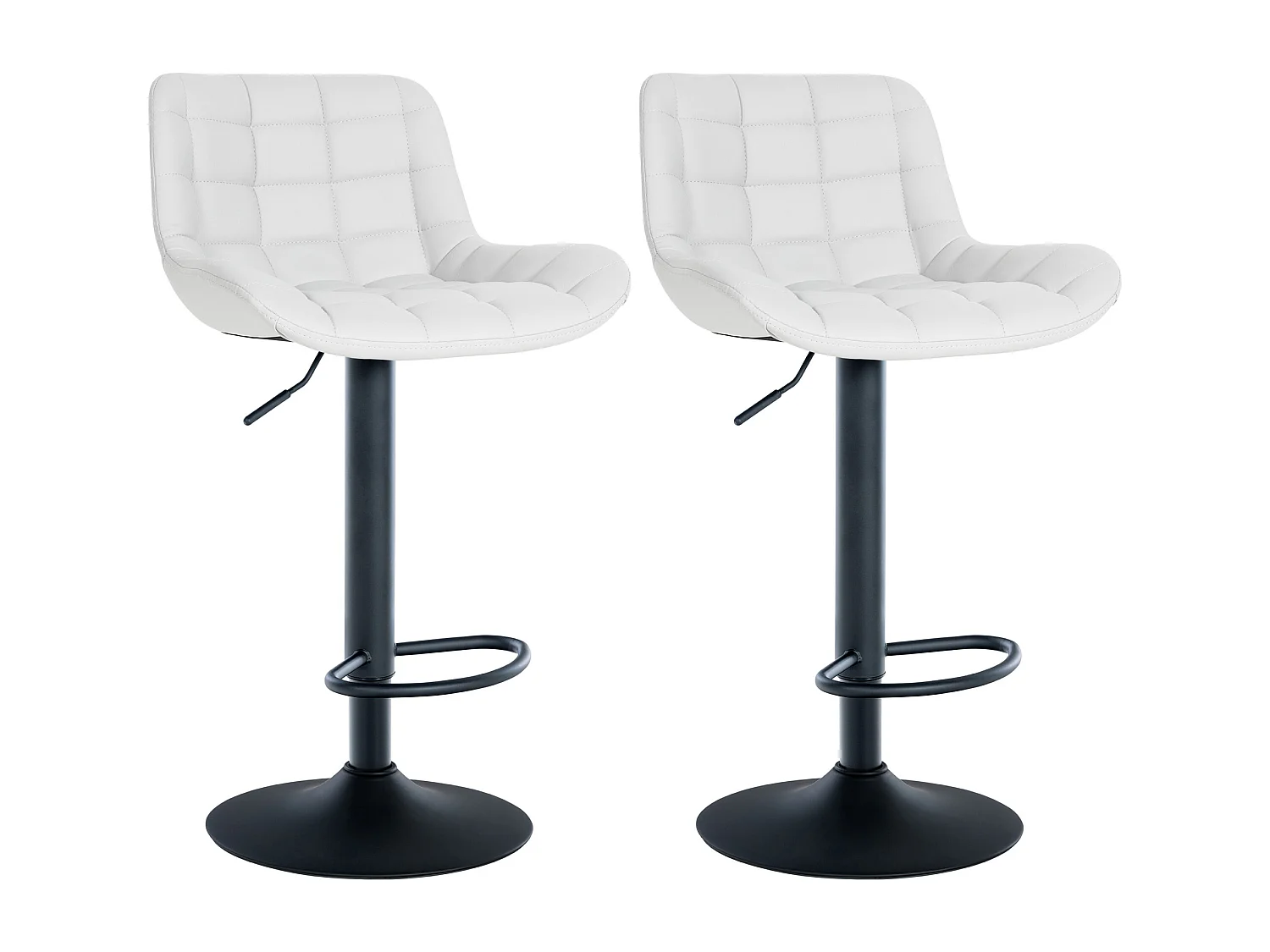 Set De 2  Taburete de bar - Simil cuero - Blanco - Tover