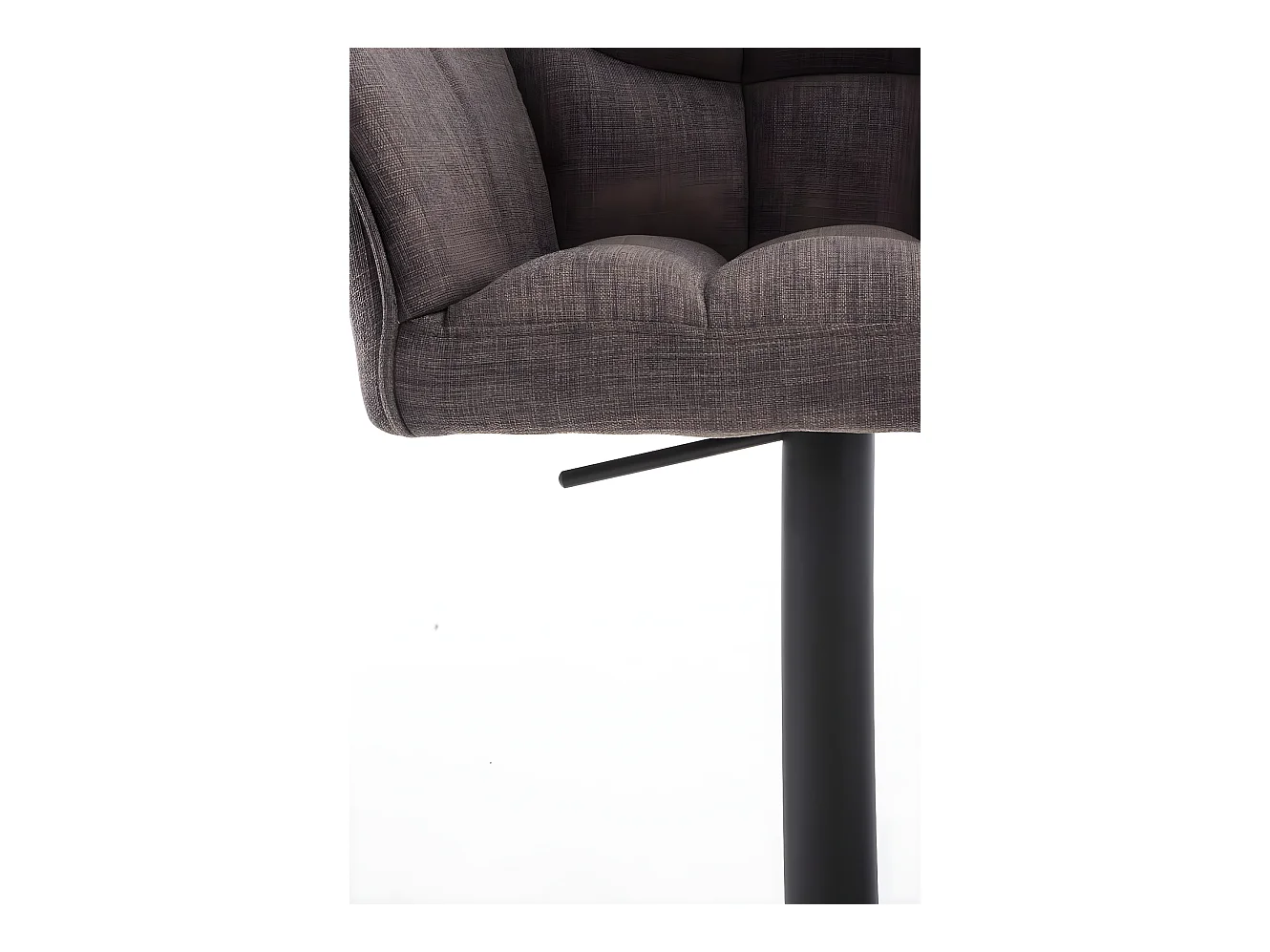 Lot de 2  Tabouret de bar - Tissu & Noir - Gris - Damaso