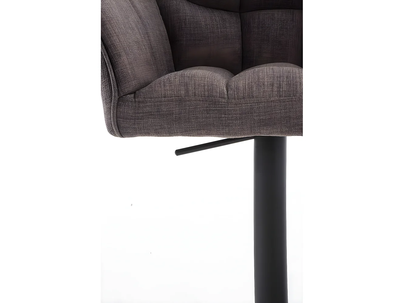 Lot de 2  Tabouret de bar - Tissu & Noir - Gris - Damaso