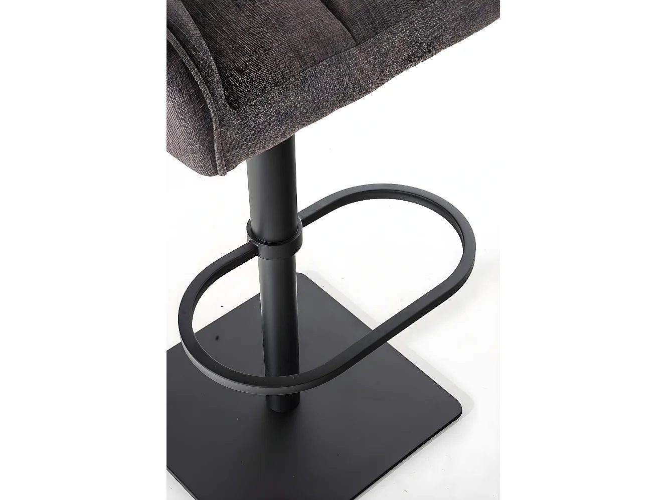Lot de 2  Tabouret de bar - Tissu & Noir - Gris - Damaso