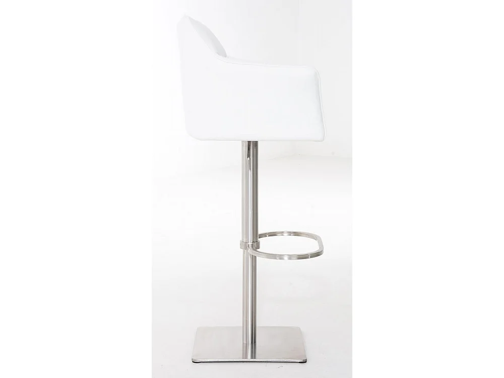 Lot de 2  Tabouret de bar - Similicuir & Acier inoxydable - Blanc - Damaso
