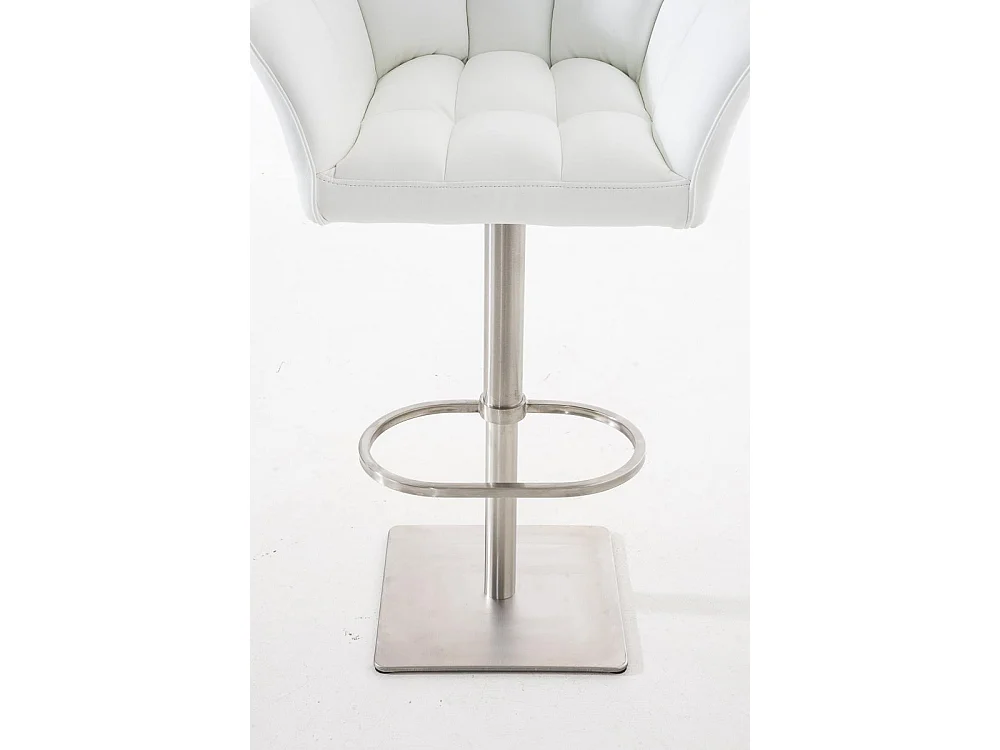 Lot de 2  Tabouret de bar - Similicuir & Acier inoxydable - Blanc - Damaso