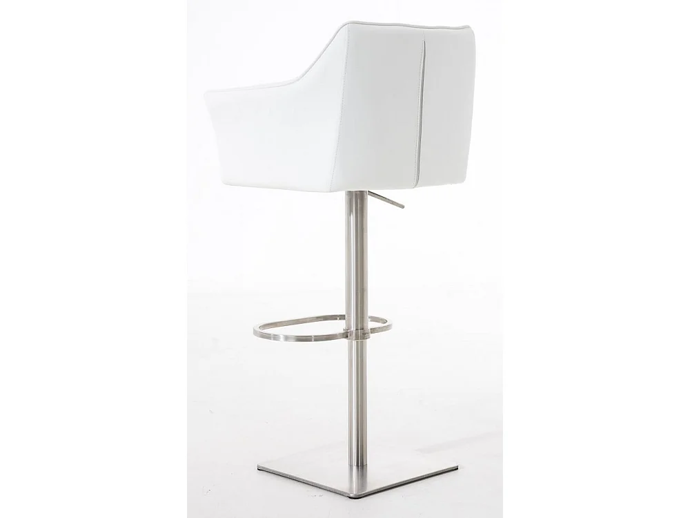 Lot de 2  Tabouret de bar - Similicuir & Acier inoxydable - Blanc - Damaso