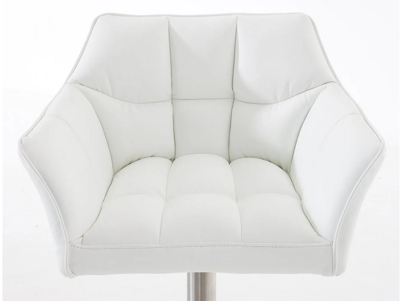 Lot de 2  Tabouret de bar - Similicuir & Acier inoxydable - Blanc - Damaso