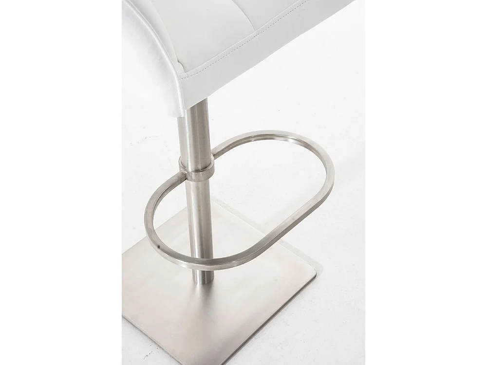 Lot de 2  Tabouret de bar - Similicuir & Acier inoxydable - Blanc - Damaso