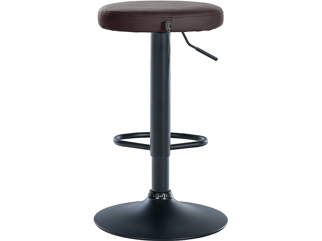 Lot de 2 Tabourets de bar - Similicuir & Métal - Marron - Ponte