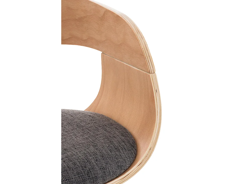 Lot de 2  Tabouret de bar - Tissu - Nature / Gris clair - Kingston