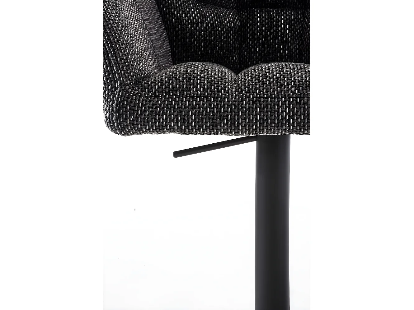 Lot de 2  Tabouret de bar - Tissu & Noir - Gris titane - Damaso