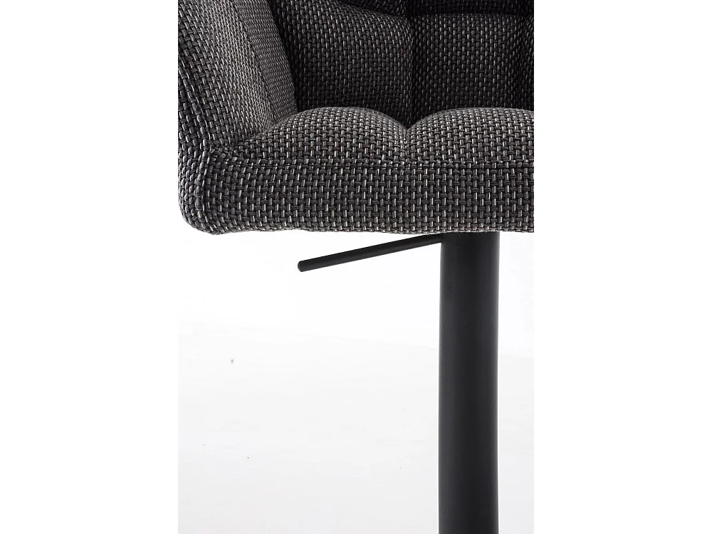Lot de 2  Tabouret de bar - Tissu & Noir - Gris titane - Damaso