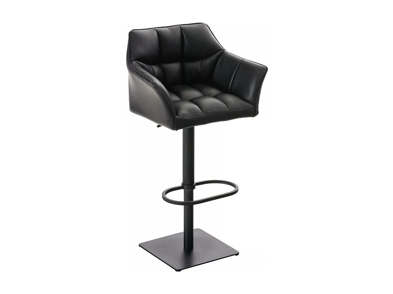Tabouret de bar - Similicuir & Noir - Noir - Damaso