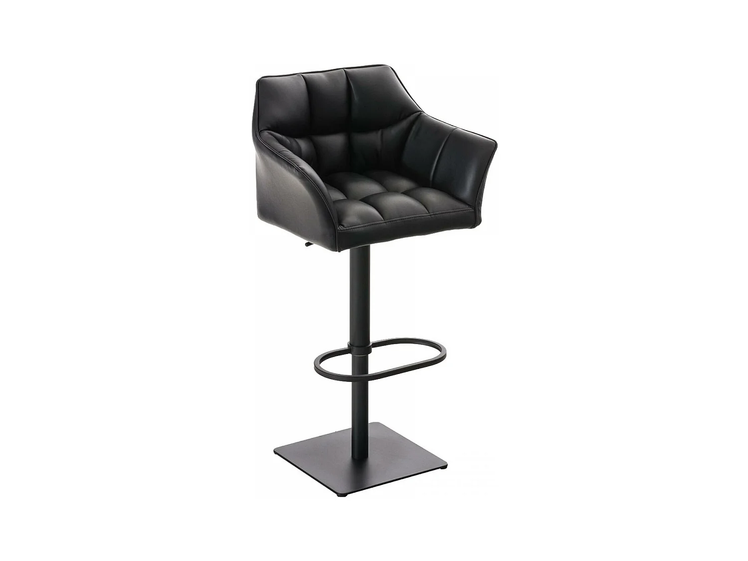 Tabouret de bar - Similicuir & Noir - Noir - Damaso