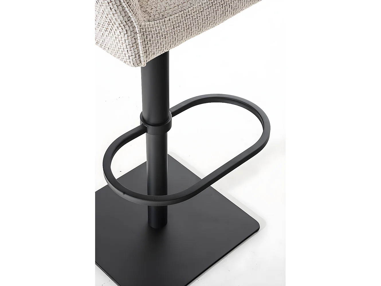 Lot de 2  Tabouret de bar - Tissu & Noir - Ivoire - Damaso