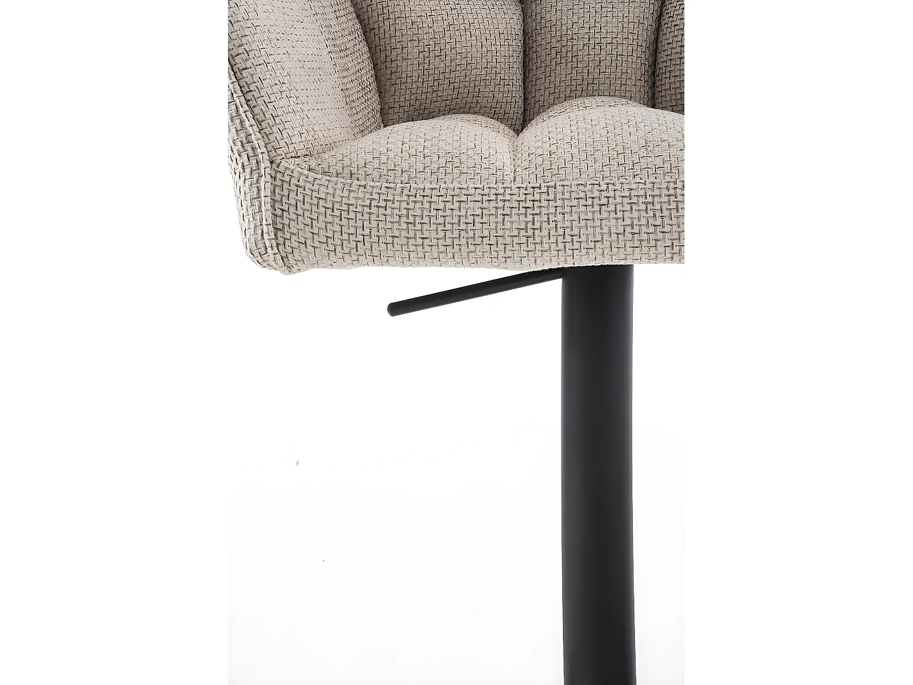 Lot de 2  Tabouret de bar - Tissu & Noir - Ivoire - Damaso