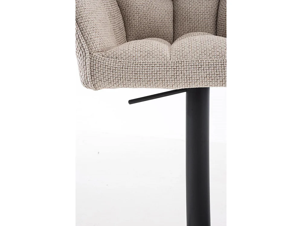 Lot de 2  Tabouret de bar - Tissu & Noir - Ivoire - Damaso