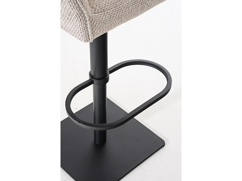 Lot de 2  Tabouret de bar - Tissu & Noir - Ivoire - Damaso