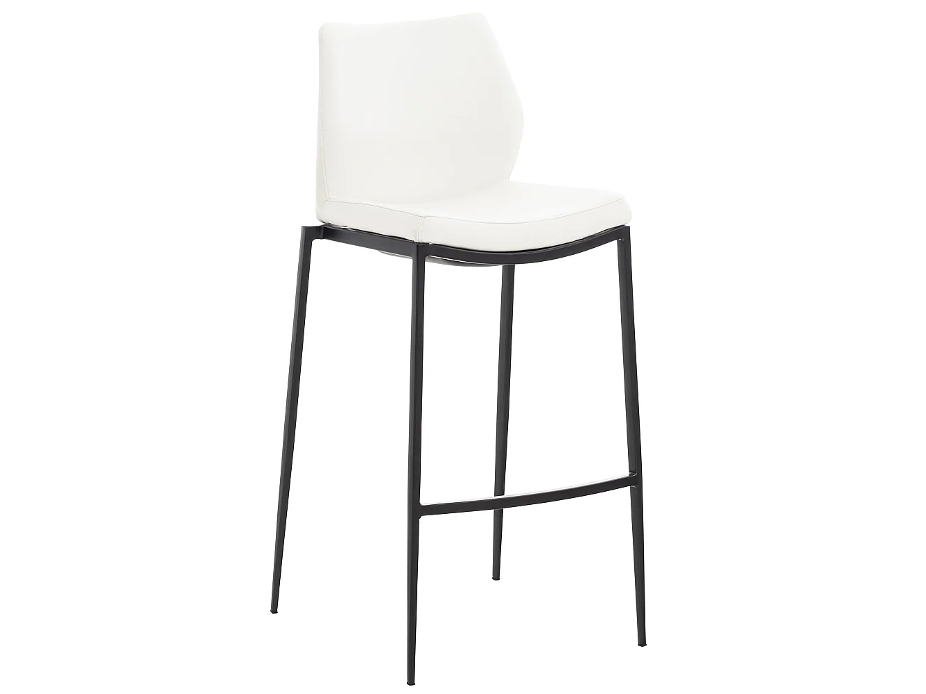 Tabourets de bar - Similicuir & Métal - Blanc - Matola