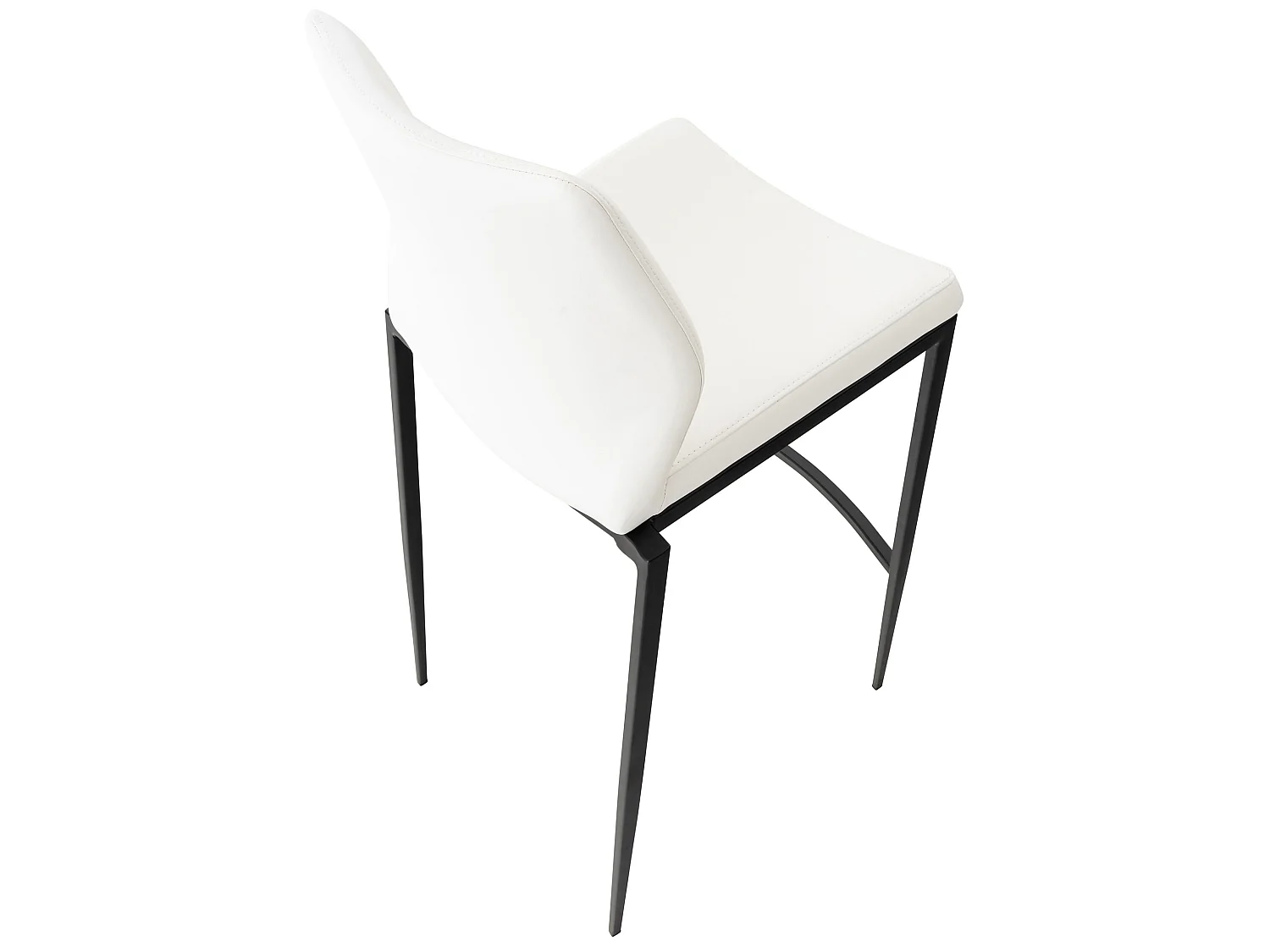 Tabourets de bar - Similicuir & Métal - Blanc - Matola