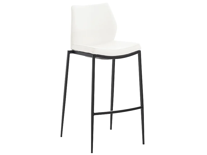 Tabourets de bar - Similicuir & Métal - Blanc - Matola