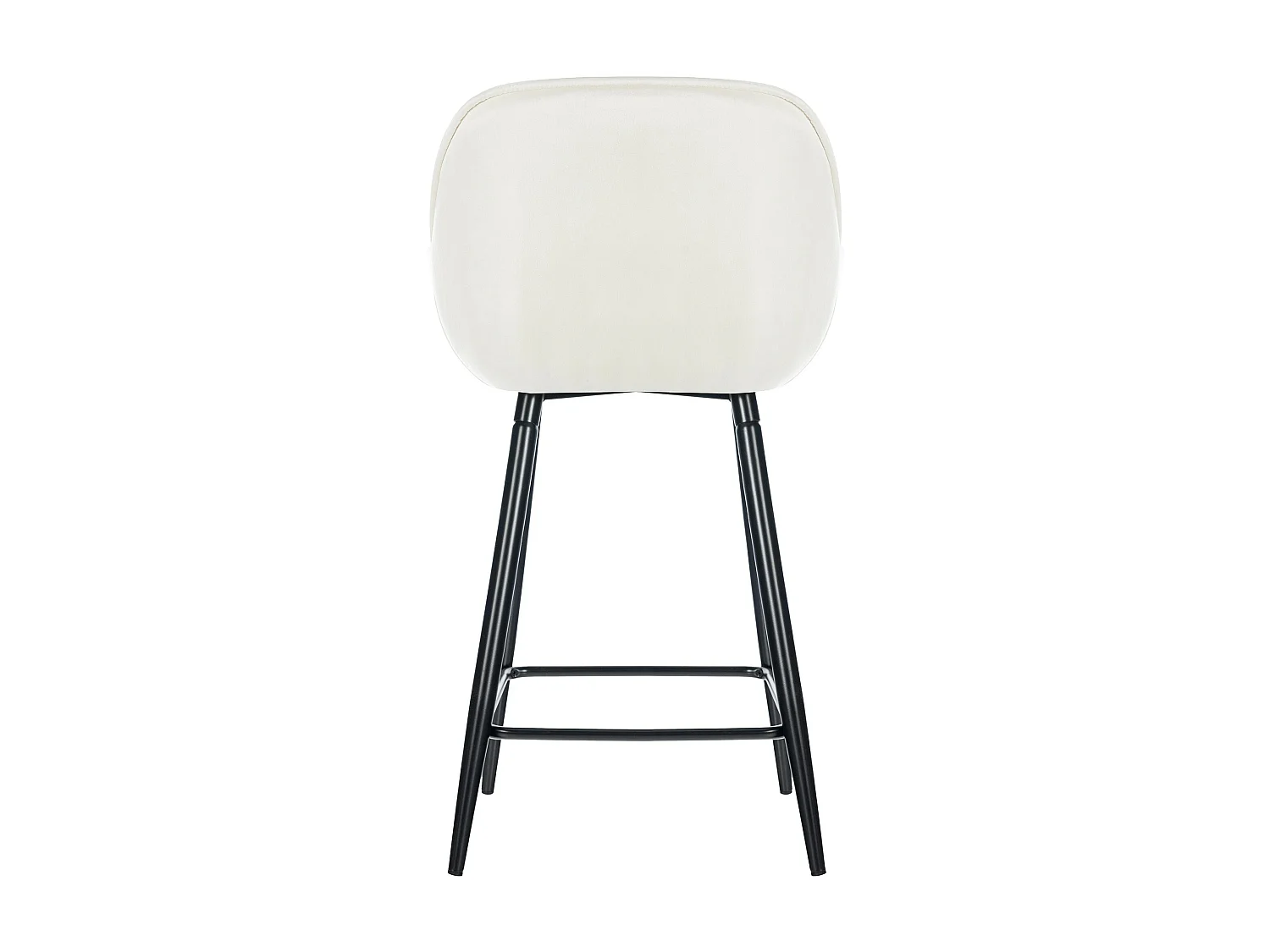 Lot de 2 Tabourets de bar - Velours & Métal noir mat - Crème - Gibson 76