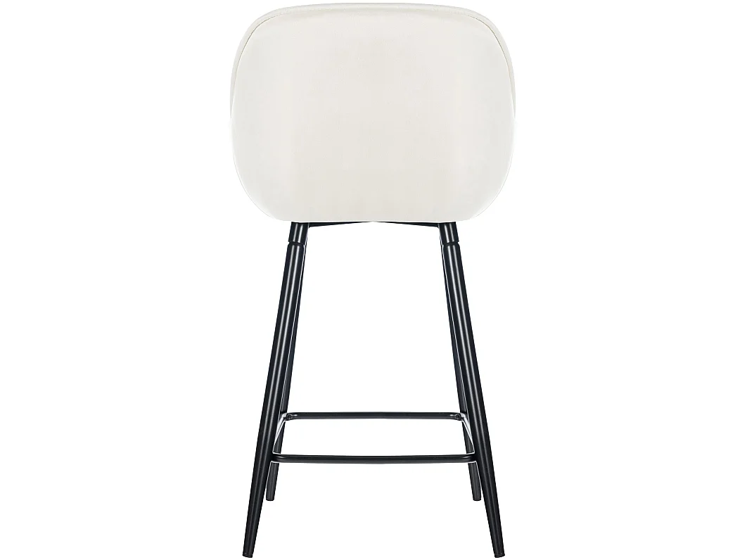 Lot de 2  Tabouret de bar - Velours - Crème - Gibson 76