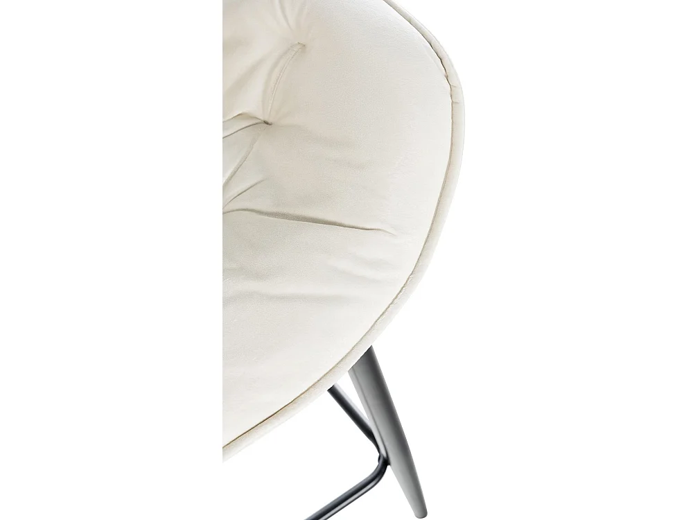 Lot de 2  Tabouret de bar - Velours - Crème - Gibson 76