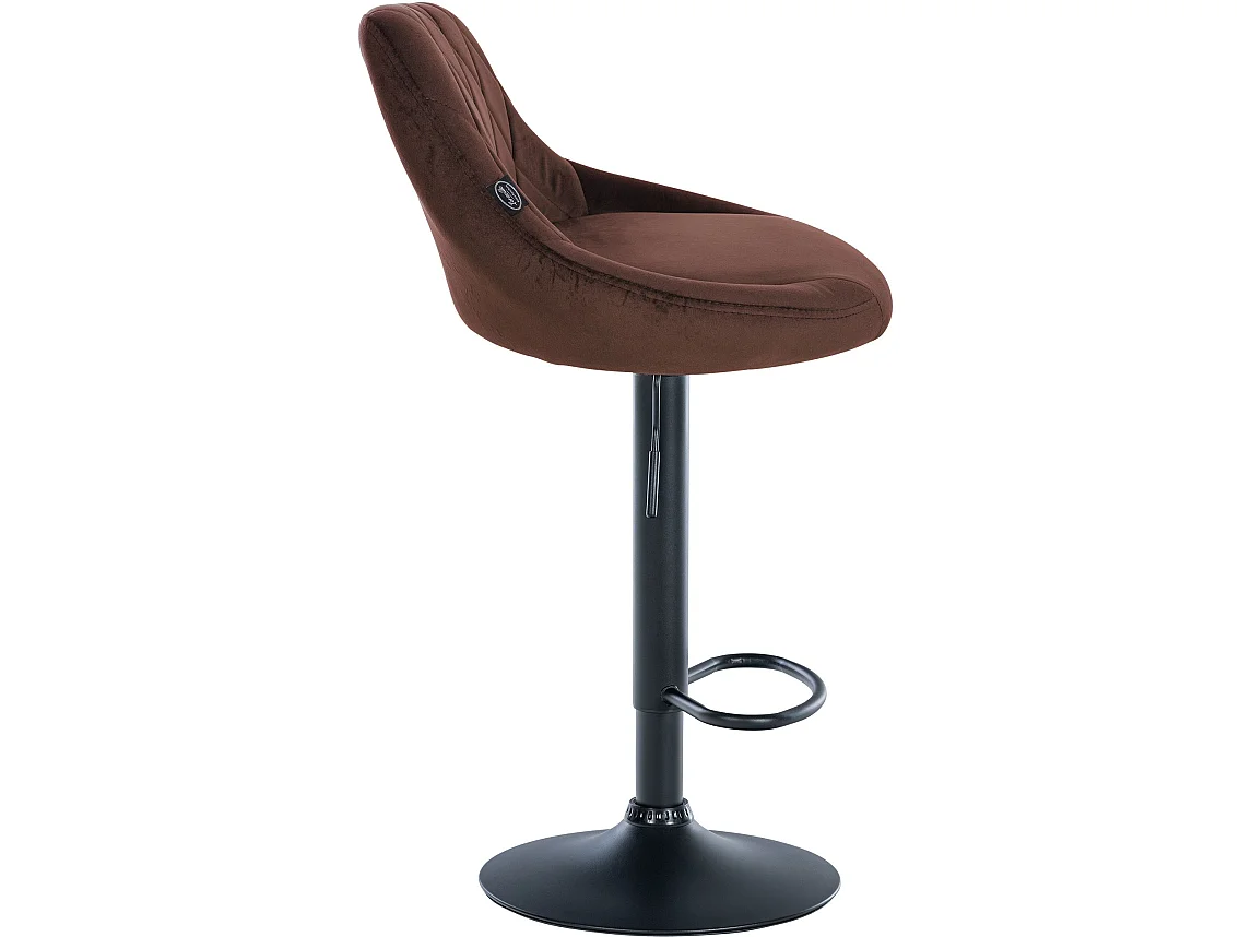 Lot de 2 Tabourets de bar - Velours & Métal - Marron - Lazio