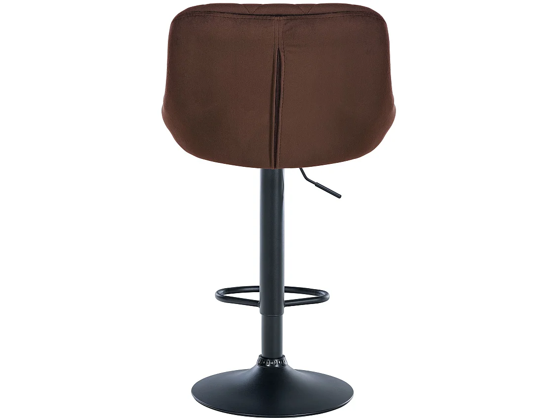 Lot de 2 Tabourets de bar - Velours & Métal - Marron - Lazio