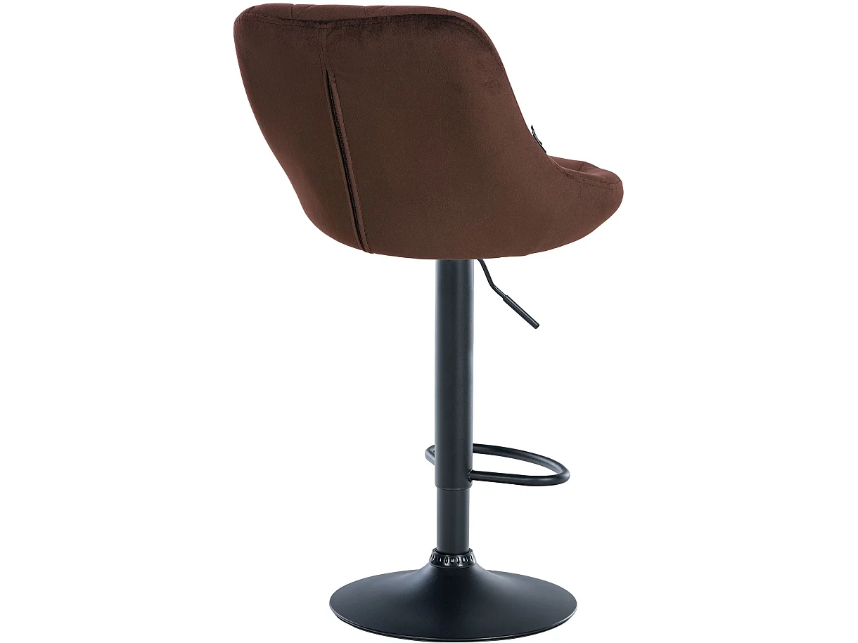 Lot de 2 Tabourets de bar - Velours & Métal - Marron - Lazio