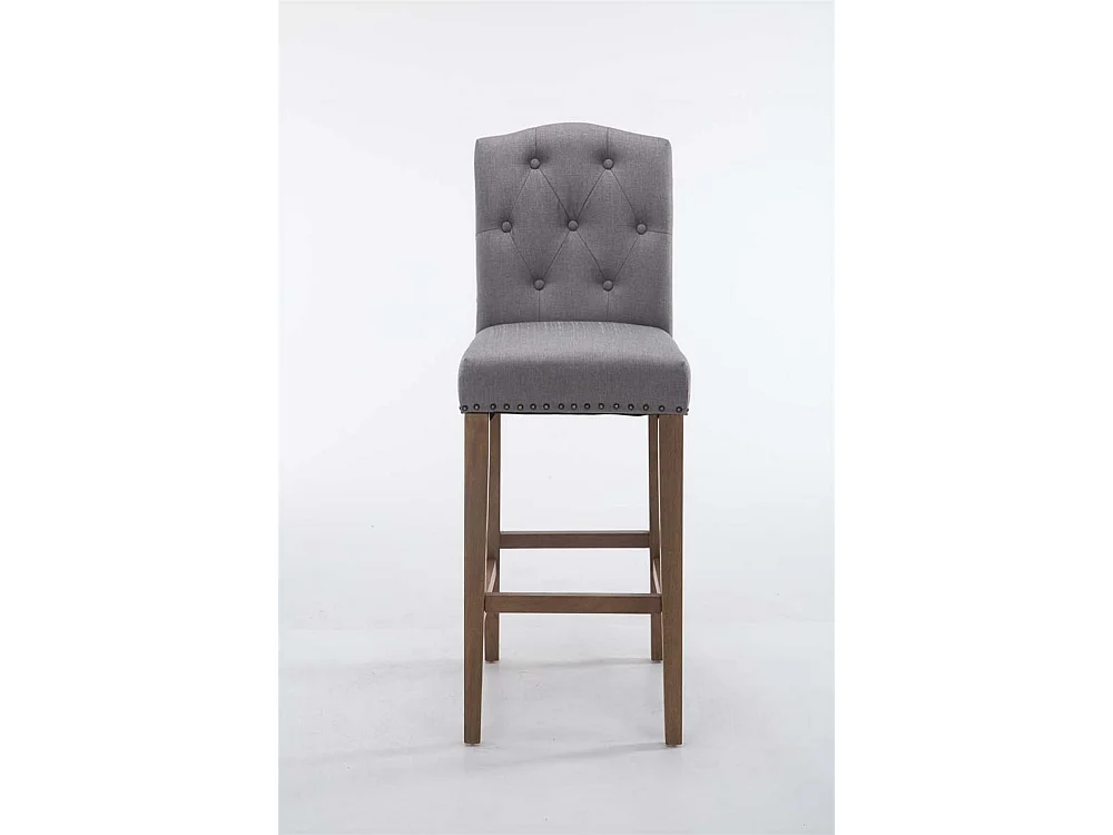 Tabouret de bar - Tissu & Bois - Gris clair - Louise