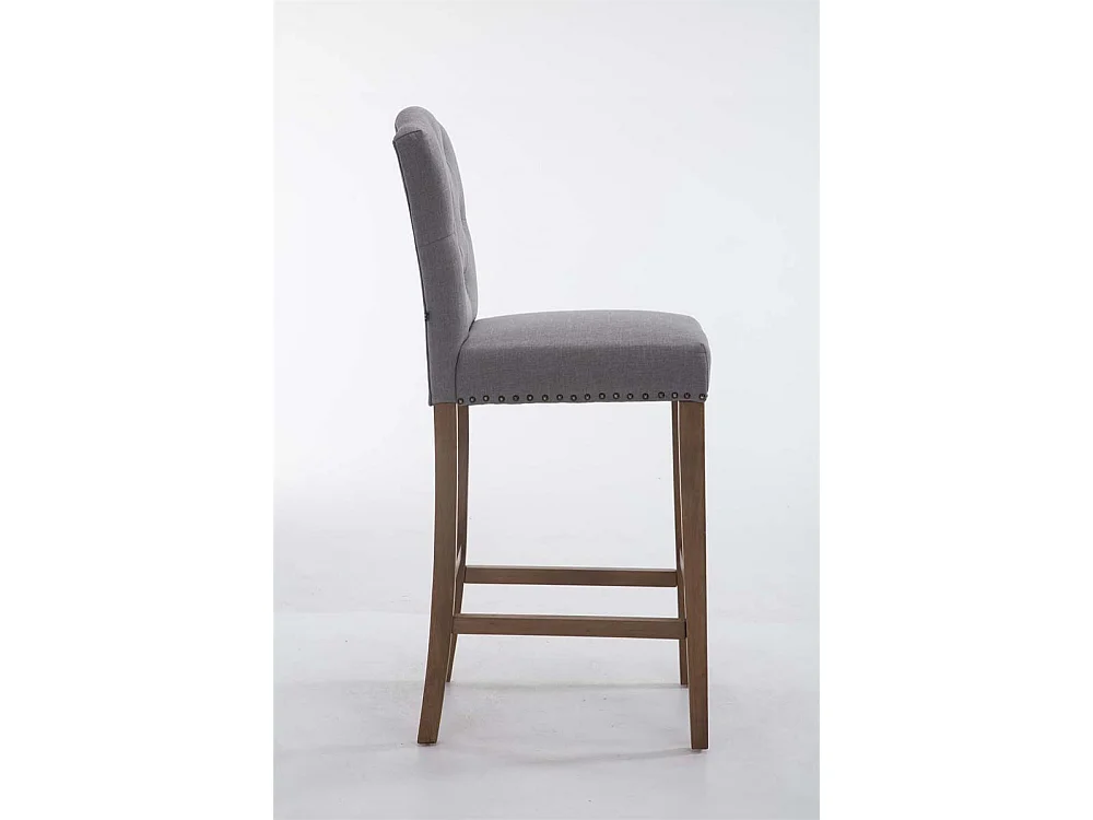 Tabouret de bar - Tissu & Bois - Gris clair - Louise