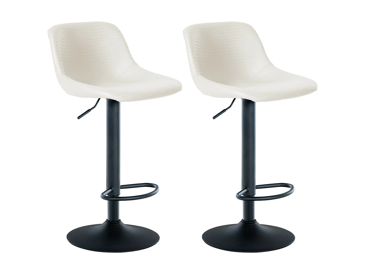 Lot de 2  Tabouret de bar - Similicuir - Crème - Loft