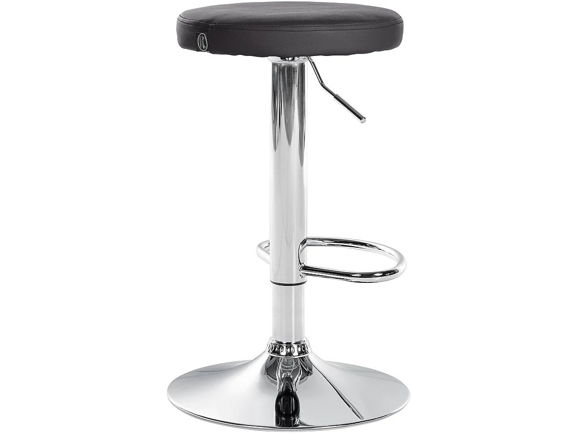 Lot de 2 Tabourets de bar - Similicuir & Métal - Noir - Ponte