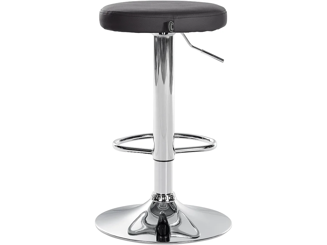 Lot de 2 Tabourets de bar - Similicuir & Métal - Noir - Ponte