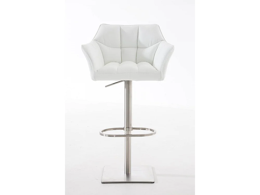 Tabouret de bar - Similicuir & Acier inoxydable - Blanc - Damaso