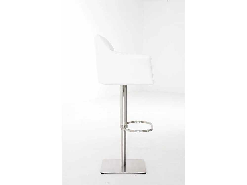 Tabouret de bar - Similicuir & Acier inoxydable - Blanc - Damaso